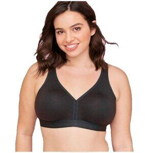 Cacique Lane Bryant Womens Bra Cotton Unlined No Wire Size 44C Black